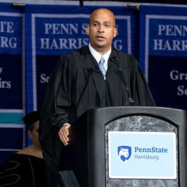 Penn State Football Coach James Franklin Speaks at PSU Harrisburg Commencement