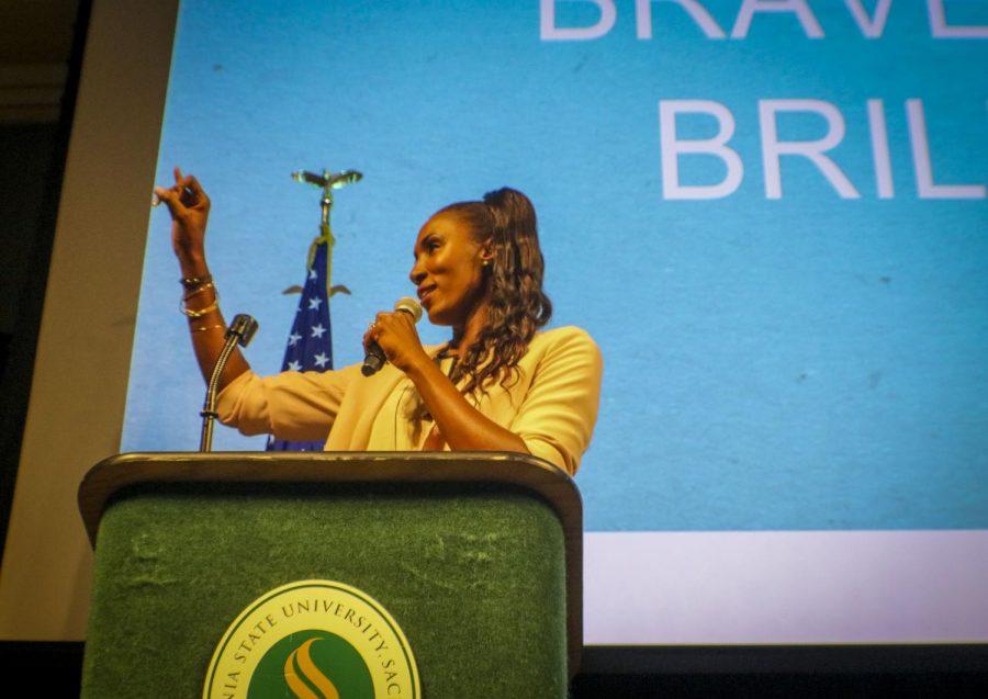 Basketball Hall of Famer Lisa Leslie Speaks to Students at Sacramento State