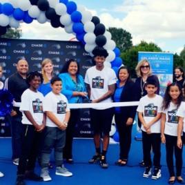 Orlando Magic Point Guard Elfrid Payton Helps Open Refurbished Elementary School Basketball Court 