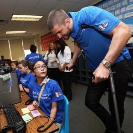 Mavericks Star Chandler Parsons Speaks at an NBA Cares Event in Dallas