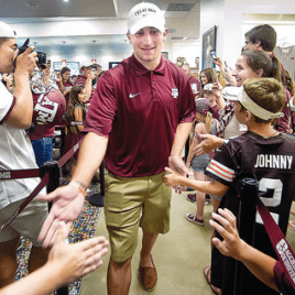 People Pack Aggieland in College Station for Johnny Manziel Autograph Signing