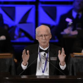 Kansas State Head Coach Bill Snyder Speaks at the National Football Foundation College Football Hall of Fame Banquet