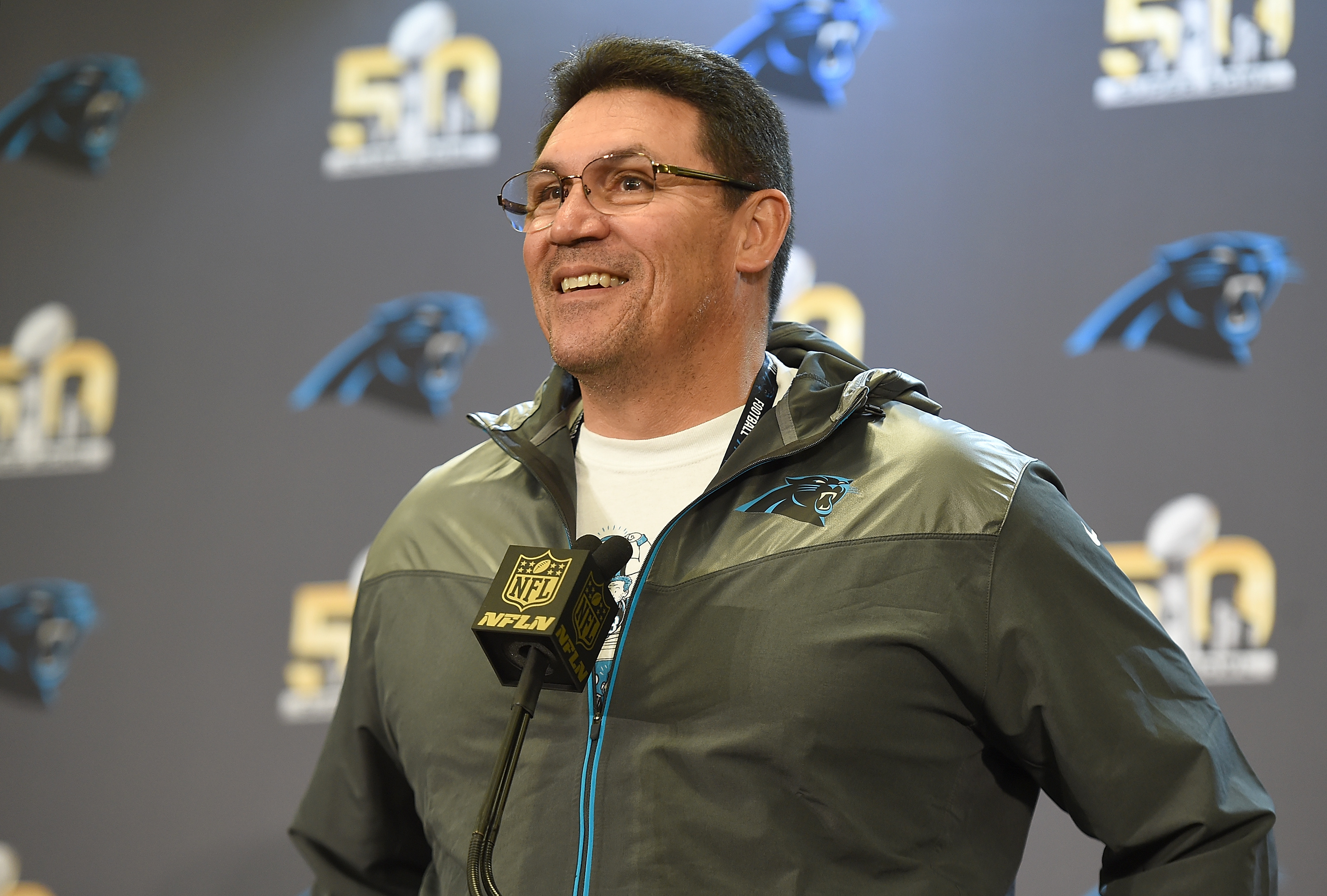 Carolina Panthers Head Coach Ron Rivera Speaks At Women's Football Forum