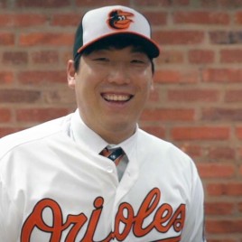 Baltimore Orioles' Hyun Soo Kim, of South Korea, looks on during